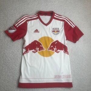 2015 Red Bull adidas men's white red soccer kit clima cool mls S